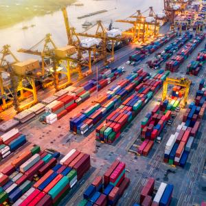 Dock: Green, Water, Ship, Cranes, Many Containers AdobeStock_178511528.jpeg