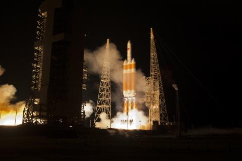 NASA Rocket Launch white and orange