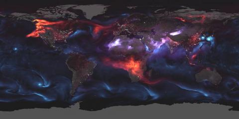 NASA model output for aerosols 8-23-2018