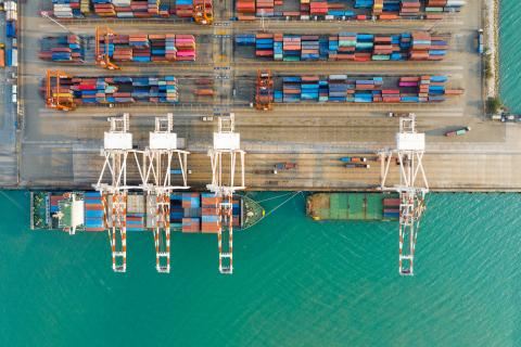 Logistics, dock, cranes, loading, Stock