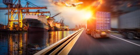 Logistics ship, truck, Stock
