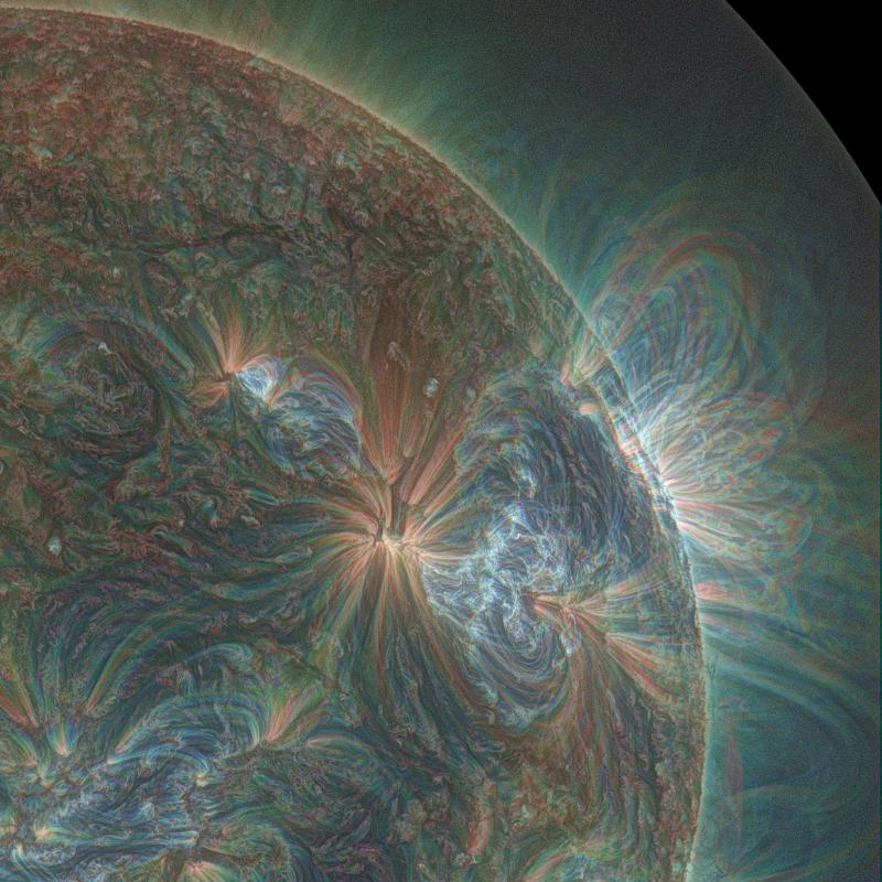 NASA Sun Magnetic Field GSFA colors