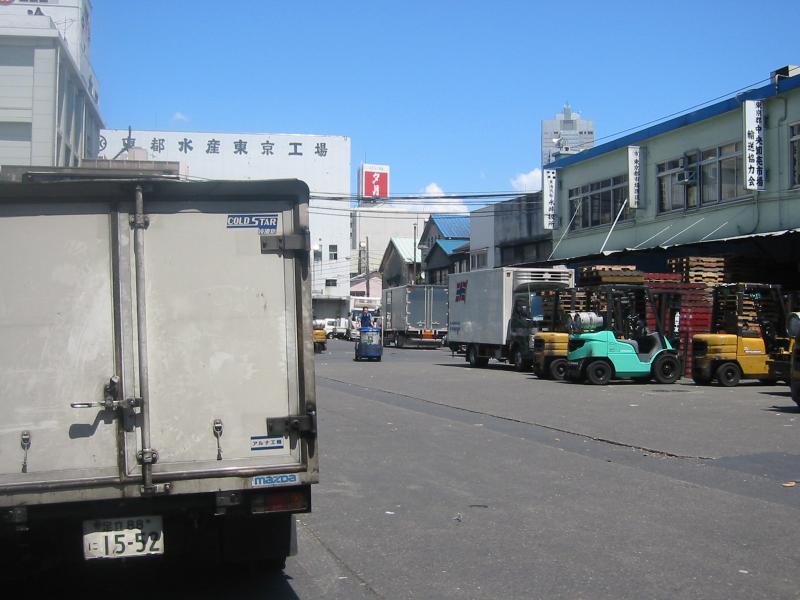 Japan Trucks at the dock of the old Tsukiji Market (築地市場), photo credit @jimcaruso