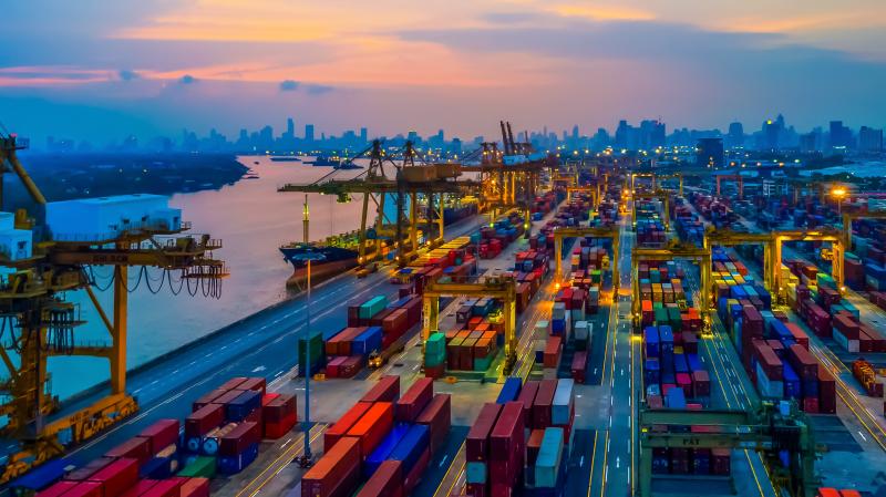 Docks, Loading, ships, cranes, equipment, vehicles, trucks, lorries, Stock
